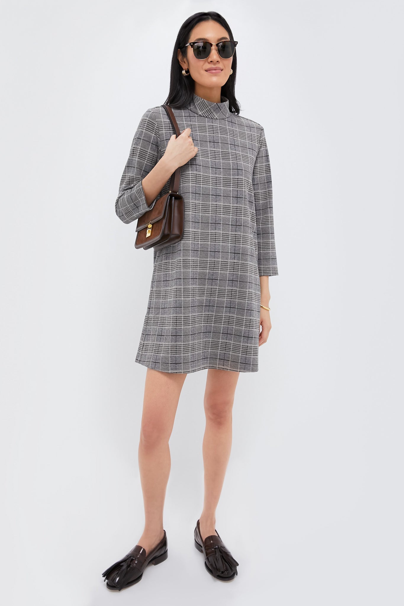 Brown Plaid Mod Ellie Dress