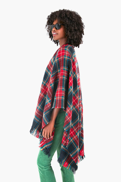 Exclusive Black Tartan Ruana Poncho