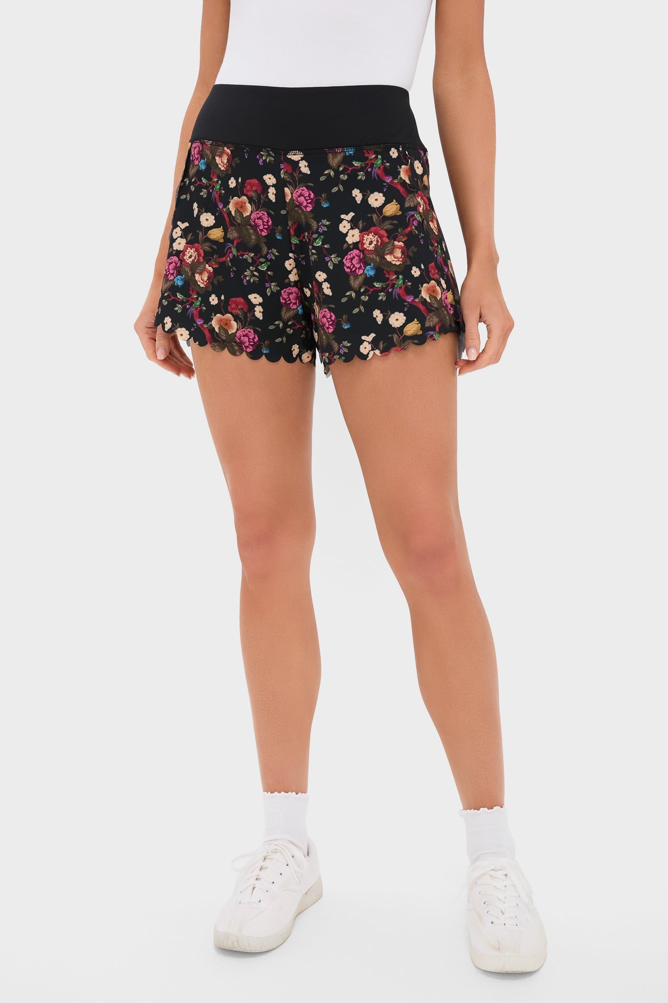 Baroque Floral Scallop Performance Jersey Marisa Short