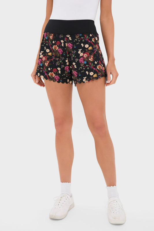 Baroque Floral Scallop Performance Jersey Marisa Short