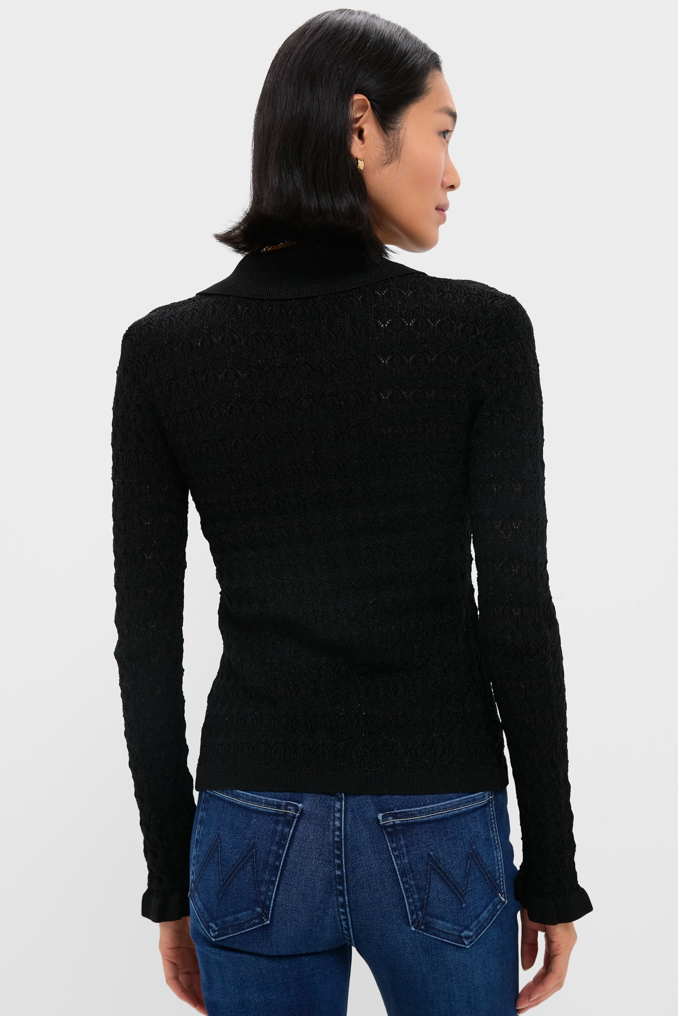 Black Ruby Knit Long Sleeve Polo