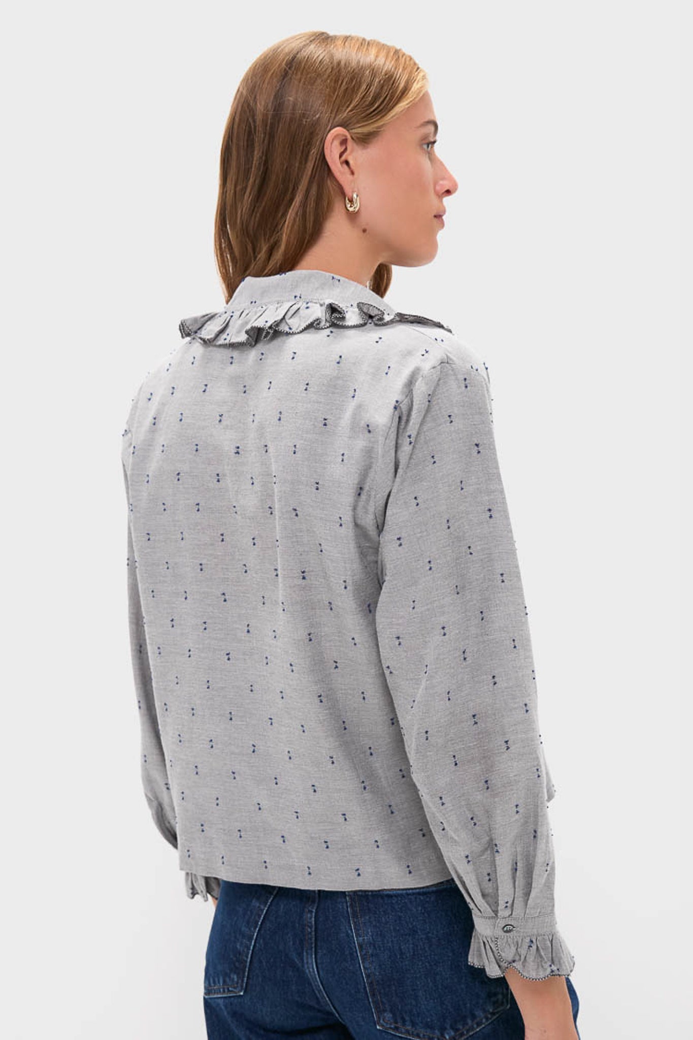 Indigo Dots French Heirloom Shirt