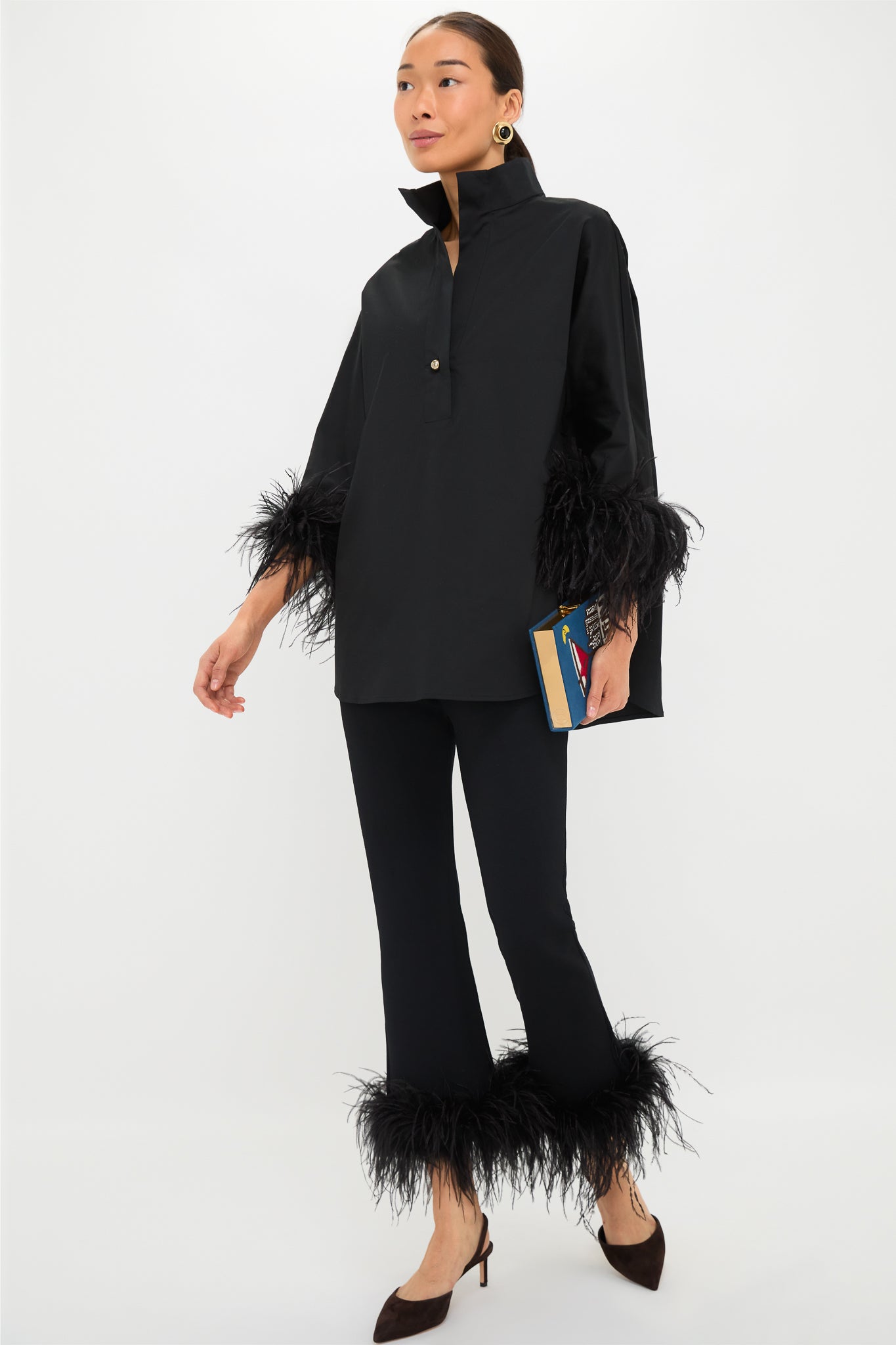 Black Feather Willow Blouse