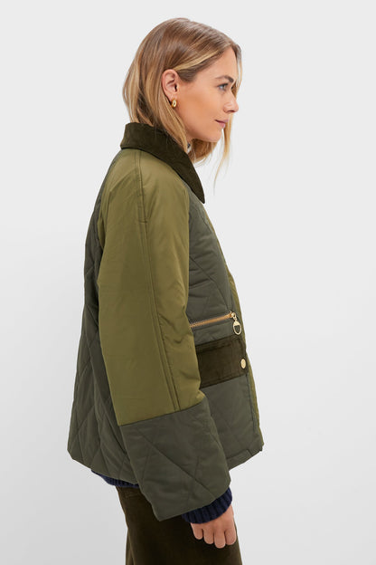 Olive and Dark Moss Martha Quilted Jacket