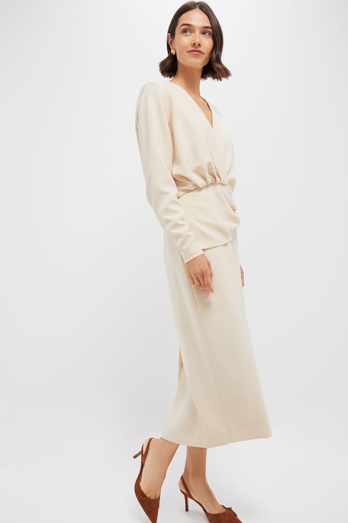 Cream Fraser Midi Dress