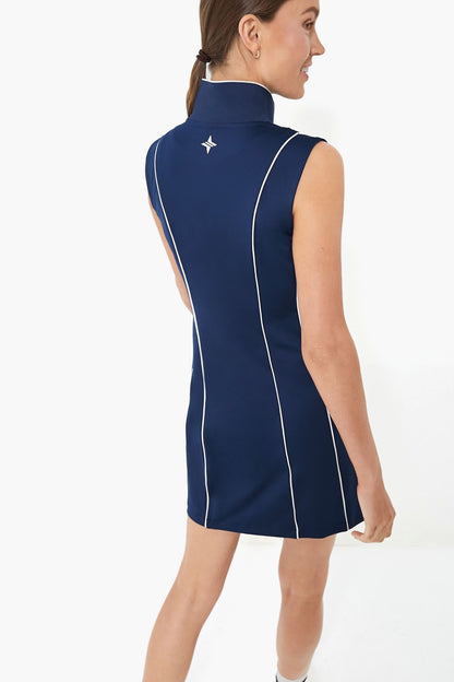 Navy Roxana Half Zip Golf Dress