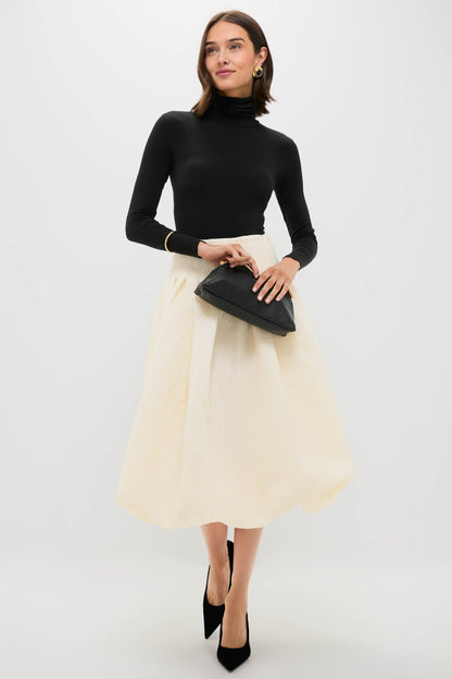 Cream Fayetta Embossed Bubble Skirt