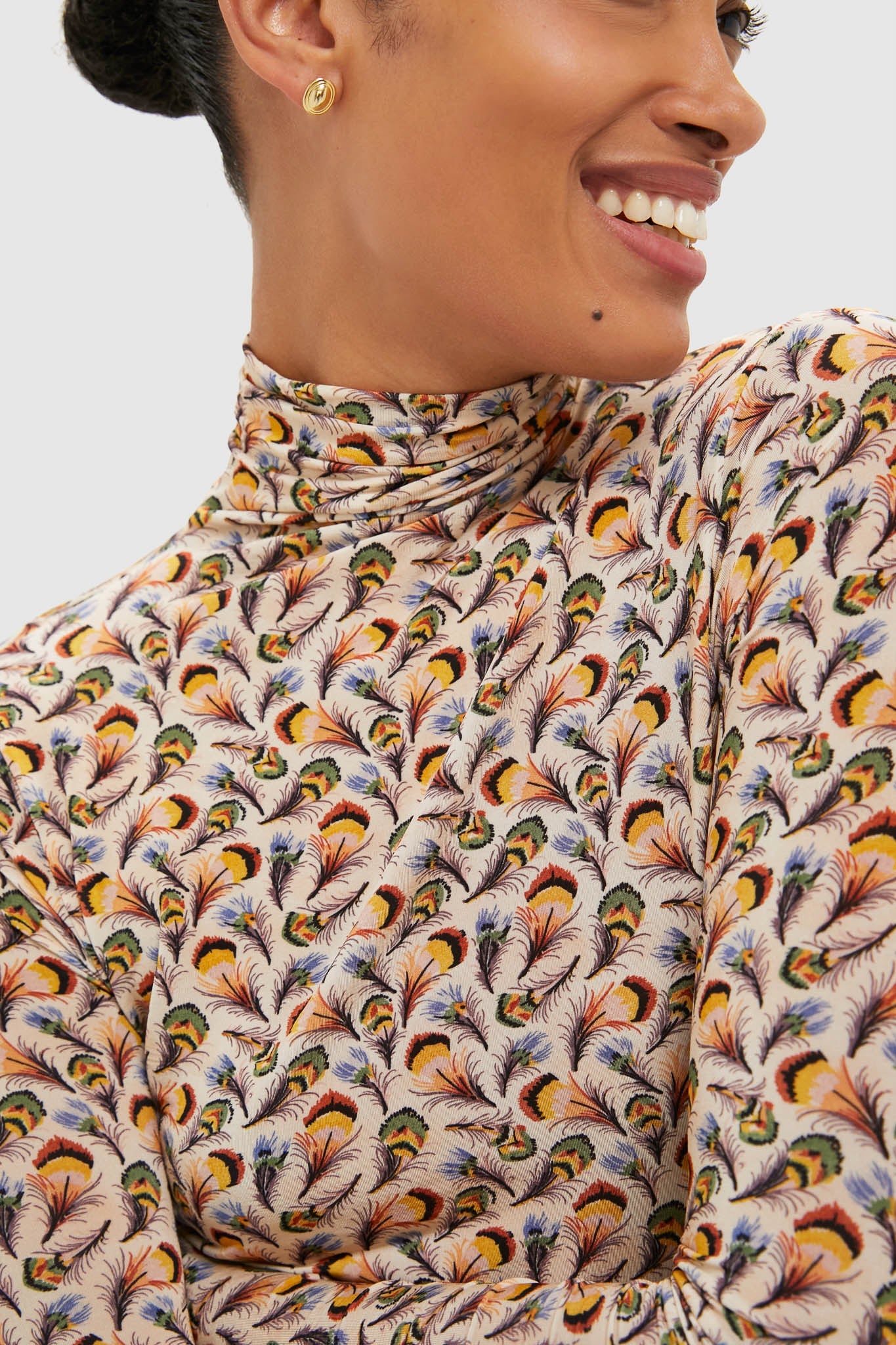 Swan Aurelia Jersey Long Sleeve Turtleneck Top