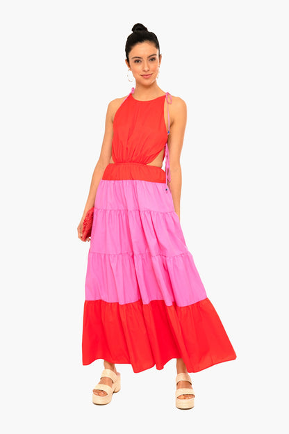 Tomato and Wild Orchid Minerva Dress