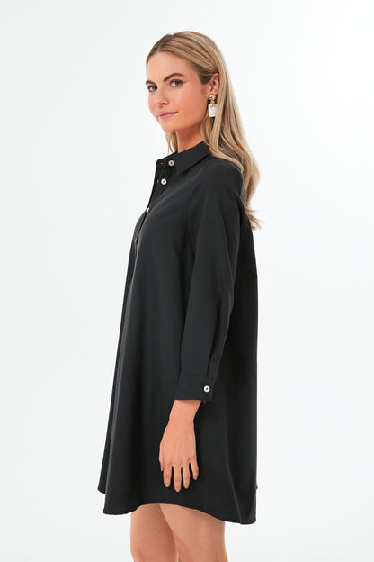 Black Oxford Harris Shirt Dress