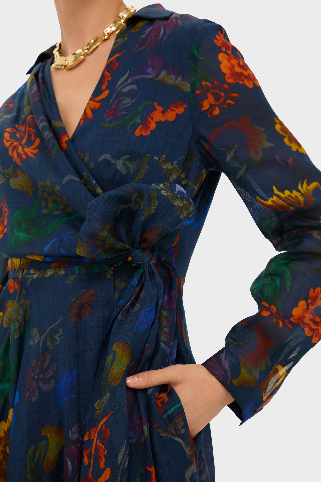 Dark Floral Sash Yay! Dress