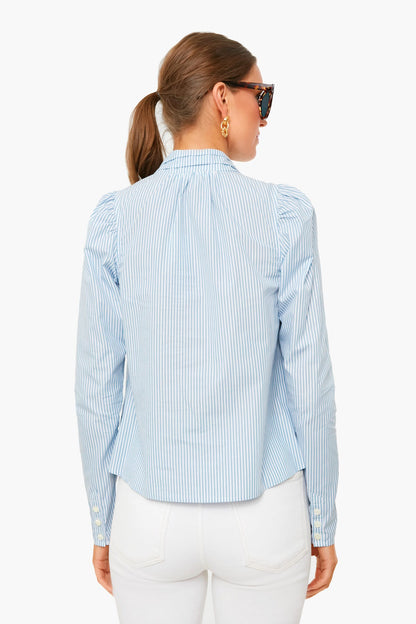 Freshwater Stripe Louella Oxford Shoulder Placket Blouse