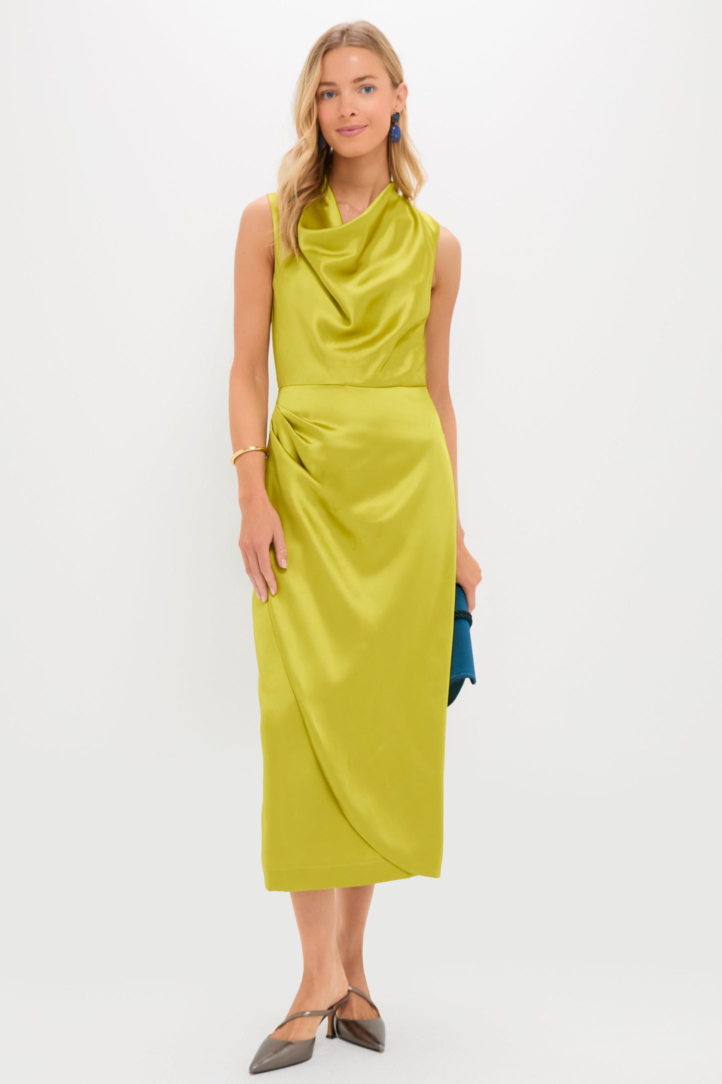 Chartreuse Satin Sinclair Dress