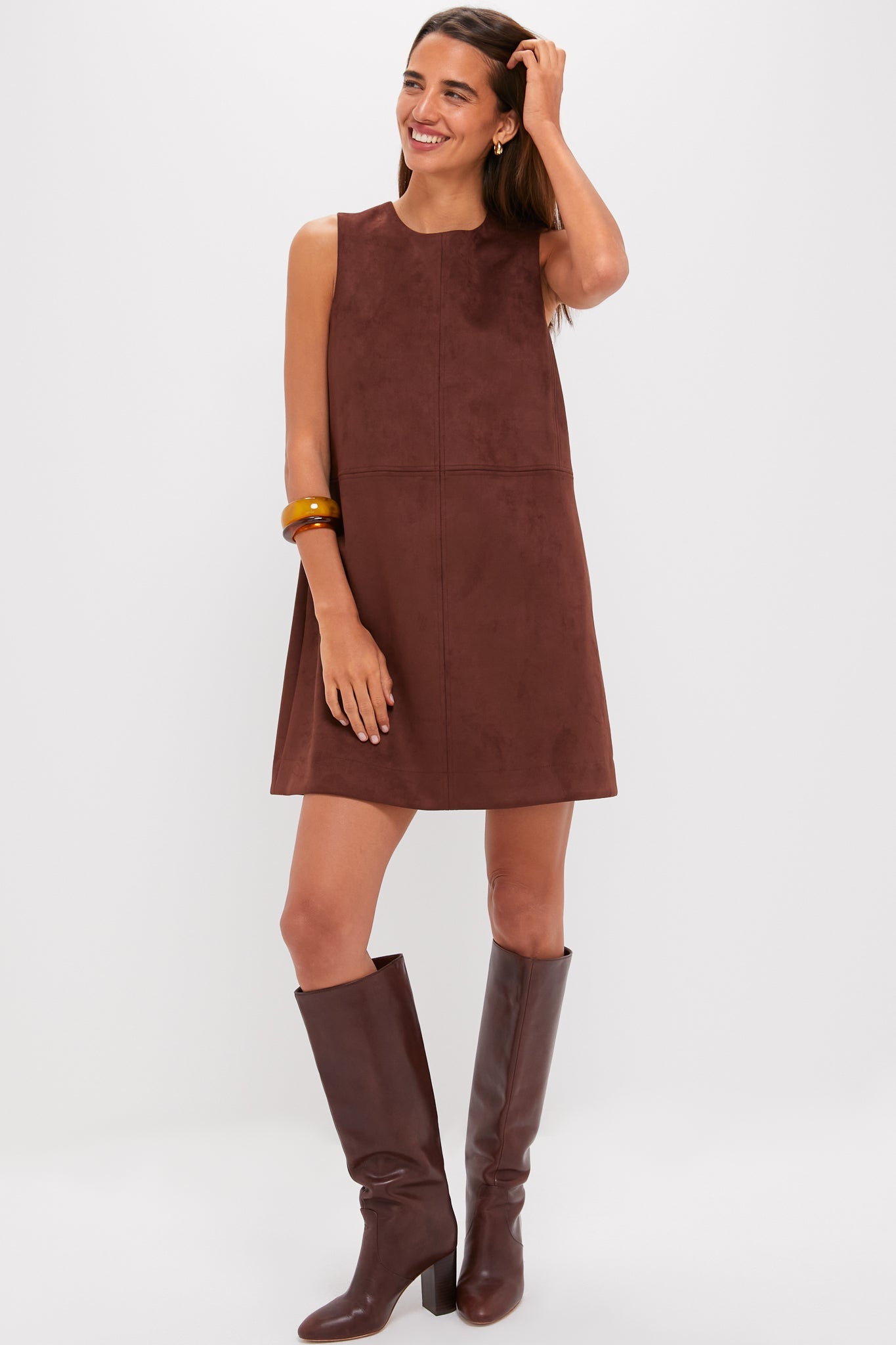 Ganache Vegan Suede Marlowe Dress