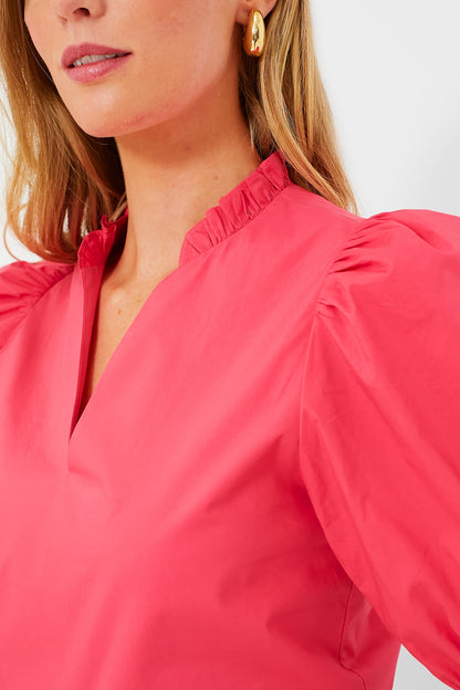 Watermelon Ruffle Leigh Blouse