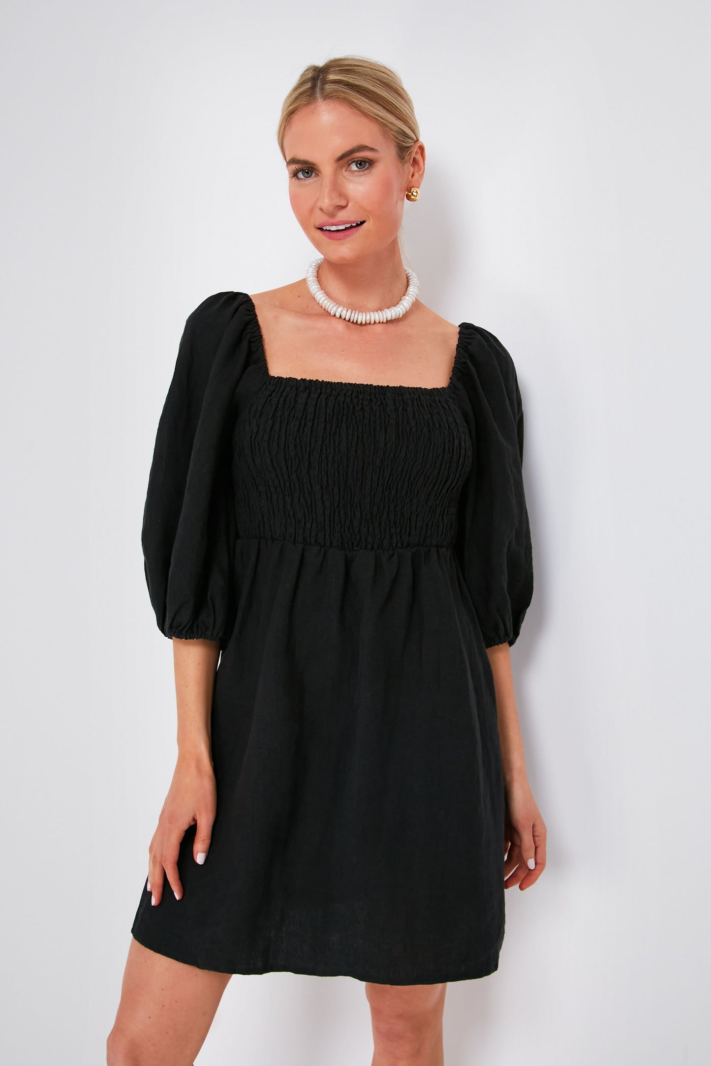 Black Annie Smocked Dress