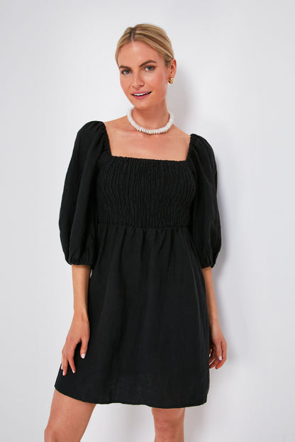 Black Annie Smocked Dress