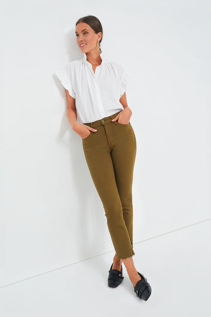 White Marianne B Ruffle Sleeve Shirt