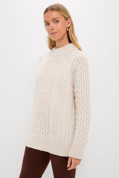 Ivory Galway Fisherman Sweater