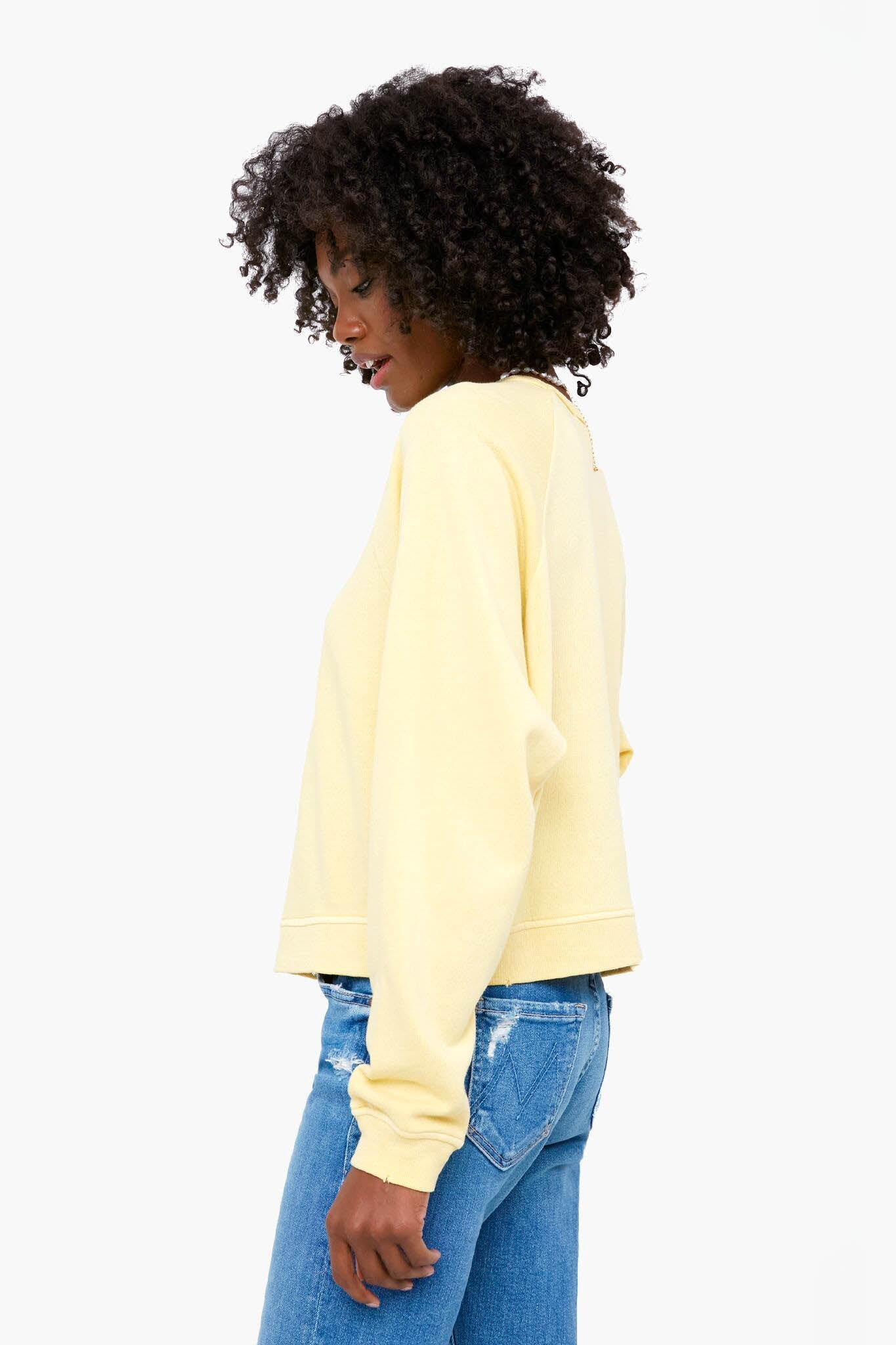 Yellow Oversized Vintage Terry Sweatshirt