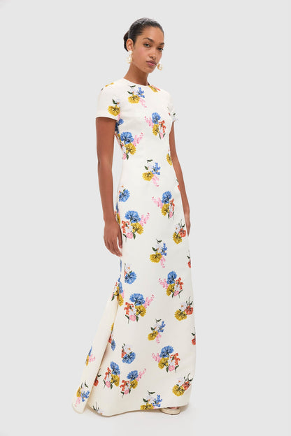 Retro Bouquet on White Fosette Gown