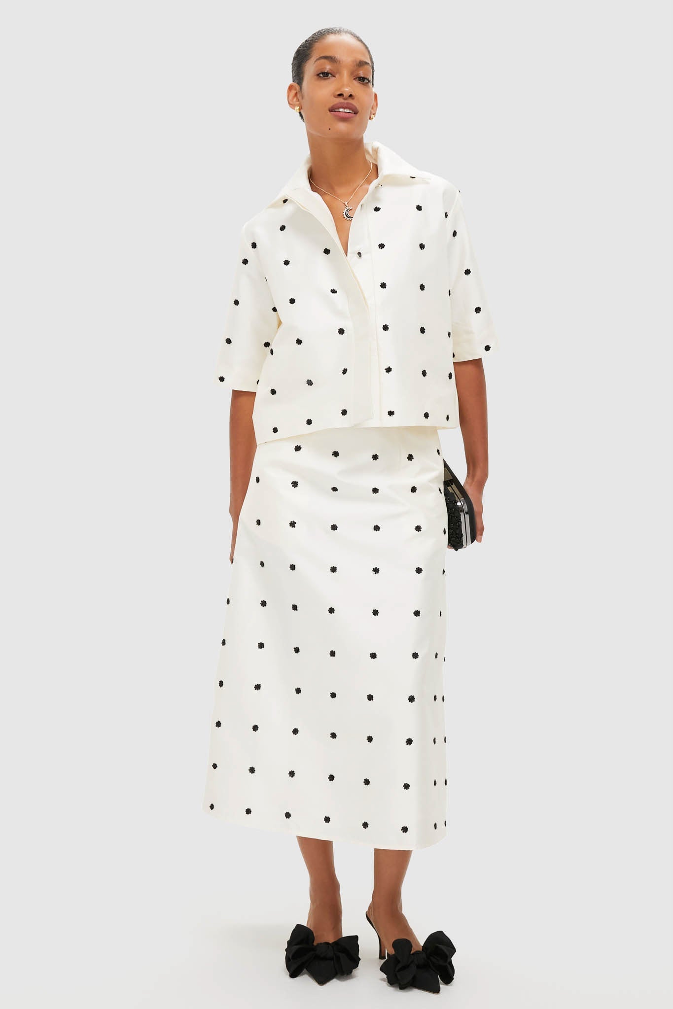 Black Margot Bow Heels