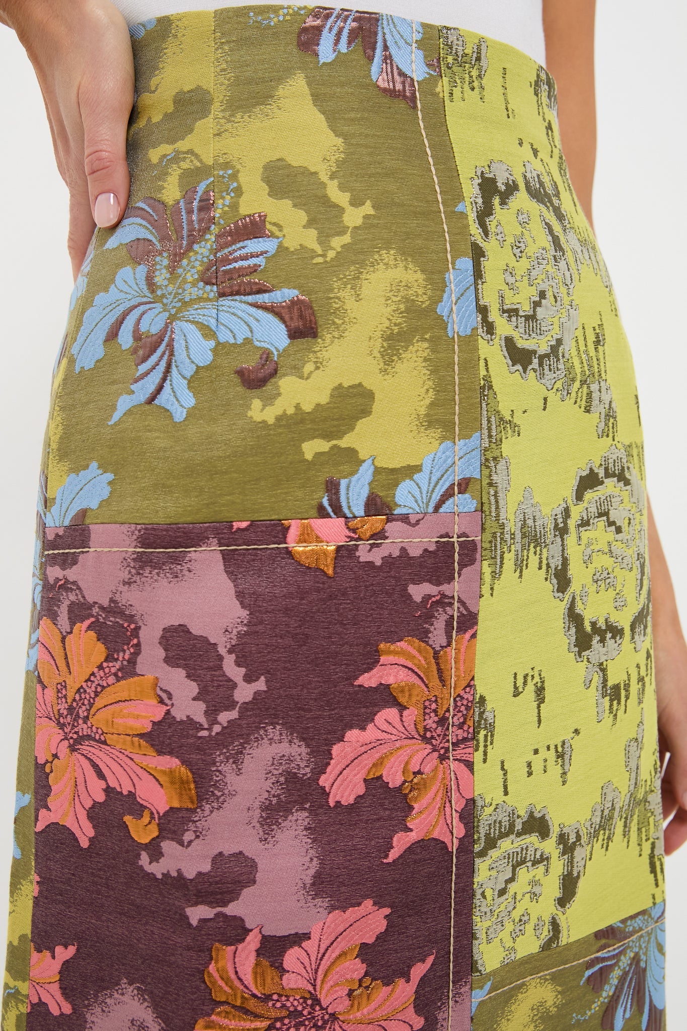 Multi Adriana Jacquard Midi Skirt