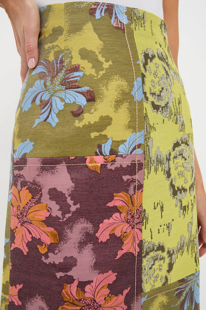 Multi Adriana Jacquard Midi Skirt
