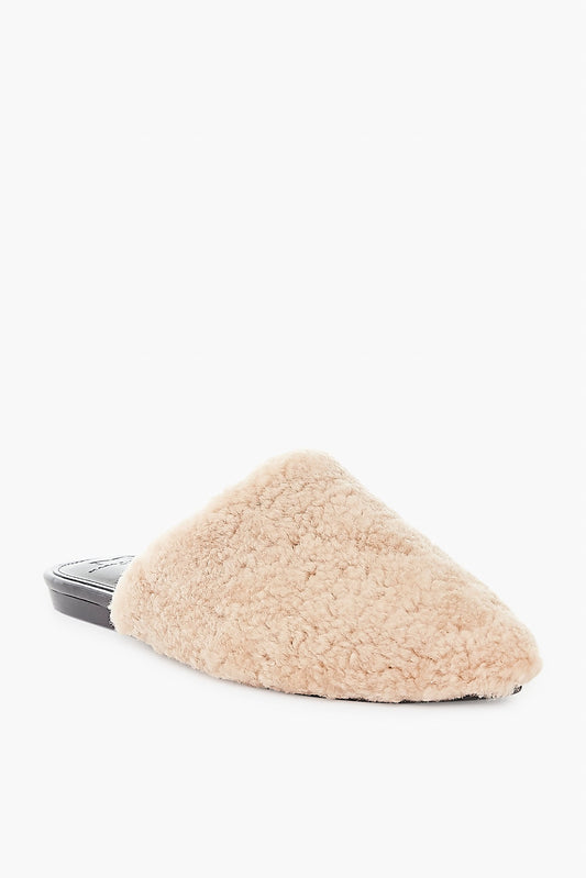 Camel Shearling Sabrina Slides