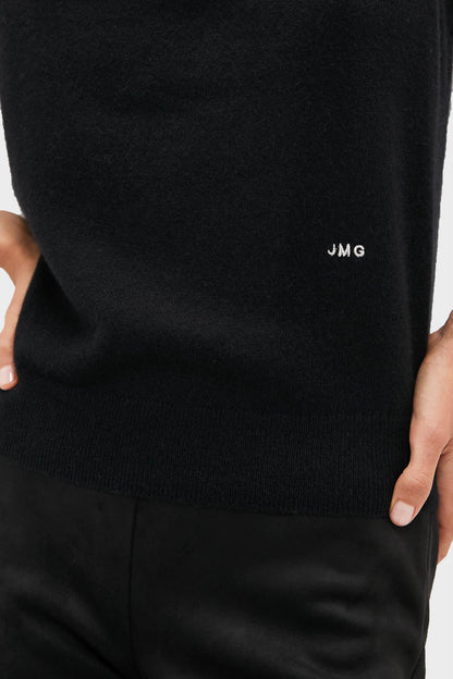 Black Cashmere Sleeveless Shell