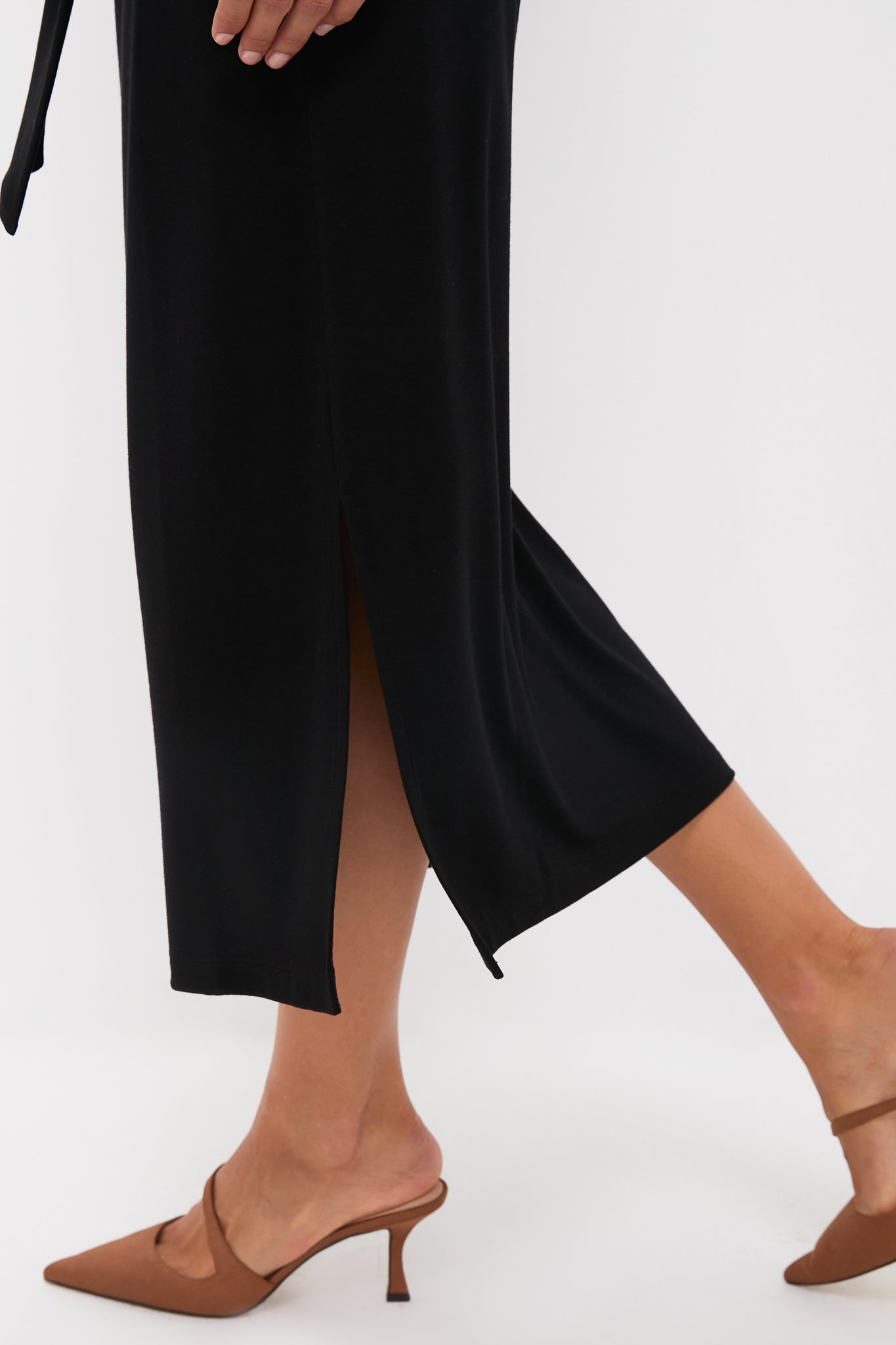 Black Side Tie Elspeth Maxi Dress