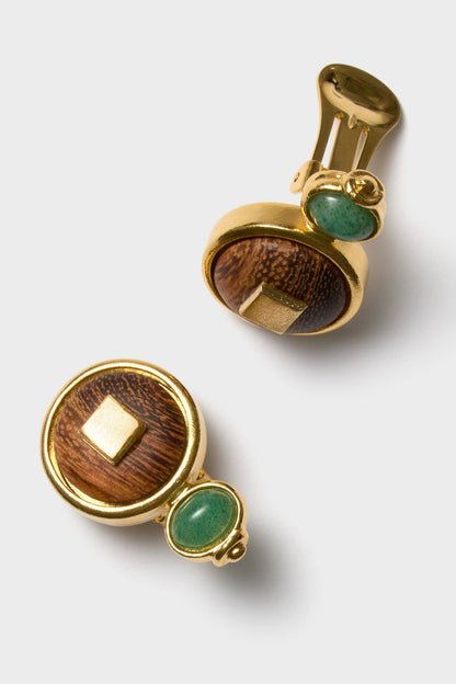 Oak and Green Earrings