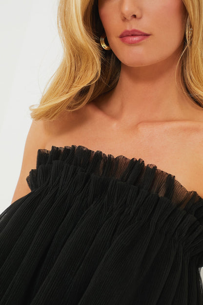 Black Tulle Willa Strapless Top