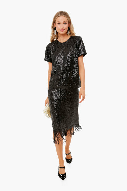 Black Marisol Pearls Mules