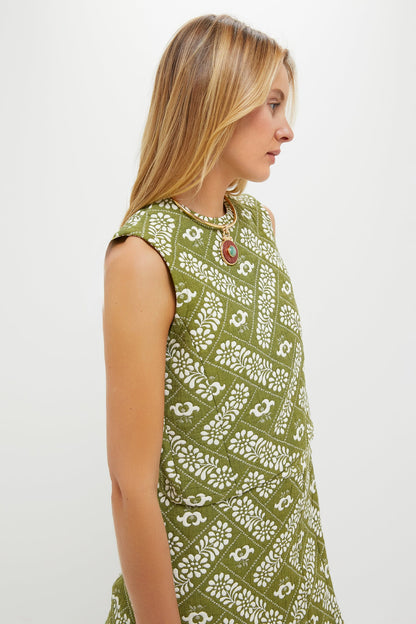 Legacy Jacquard Olive Manning Top