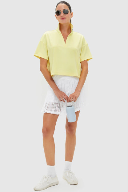 Lemongrass Cropped Performance Jersey Caroline Polo