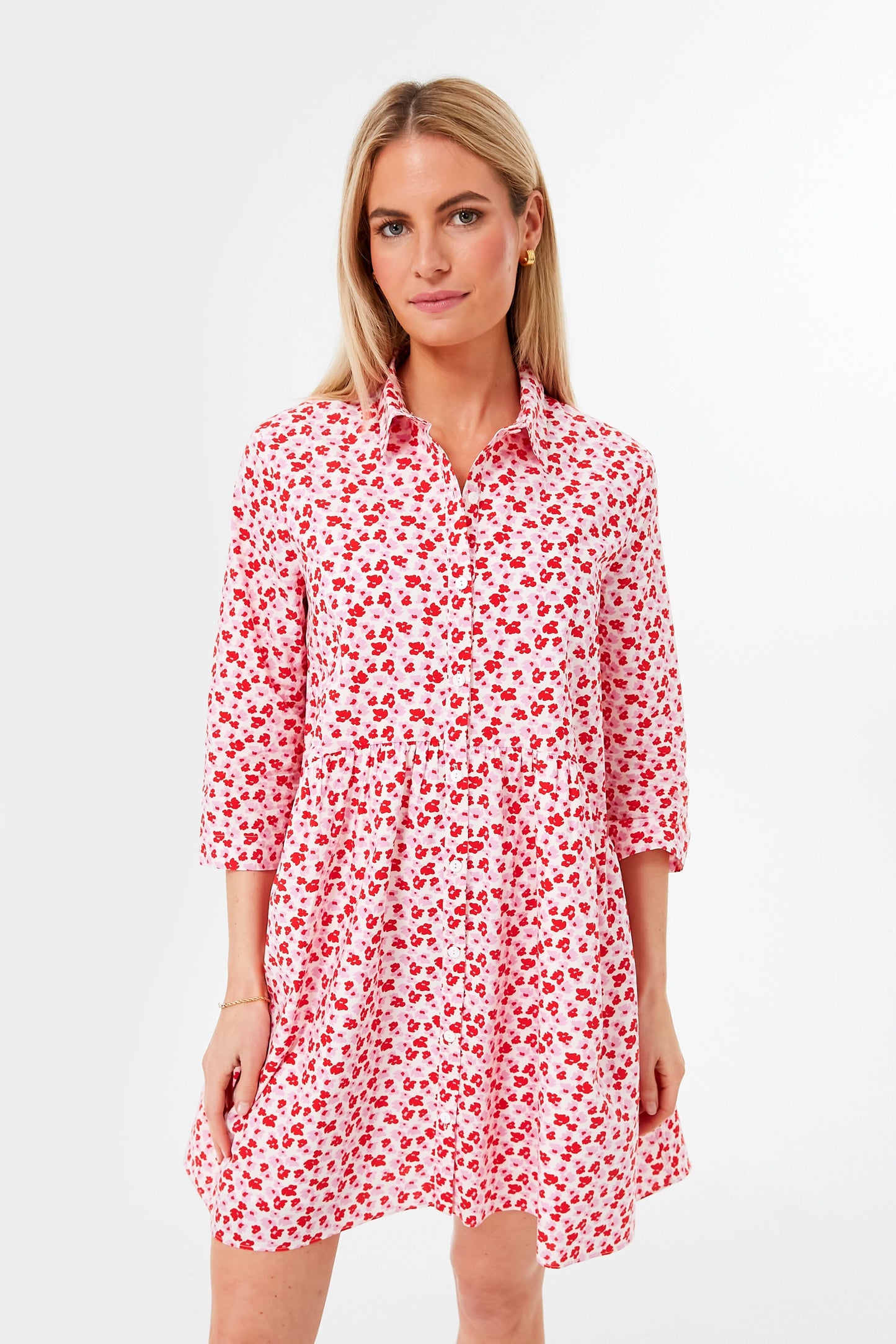 Pink and Red Floral Valentina Mini Dress