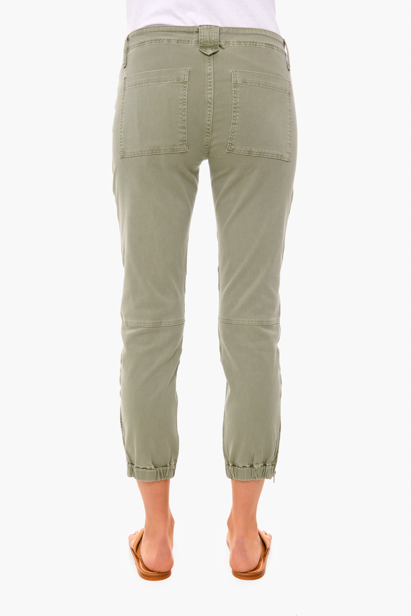 Washed Military Banded Bottom Trapunto Pant