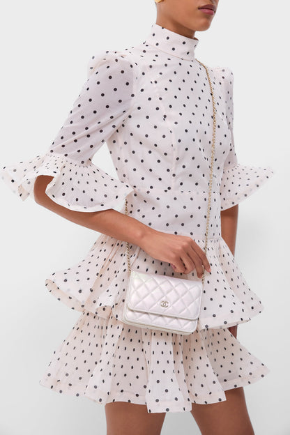 CHANEL Gold Cowhide Leather Wallet On Chain