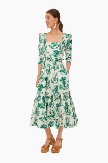 Forest Toile Green Bluehill Dress