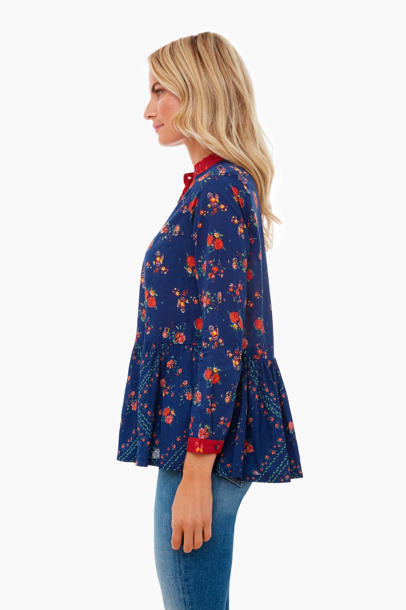 Tatiana Blue Chanderi Blouse