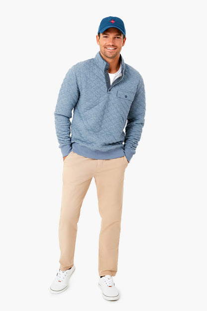 Faded Blue Heather Epic Quilted Fleece Pullover
