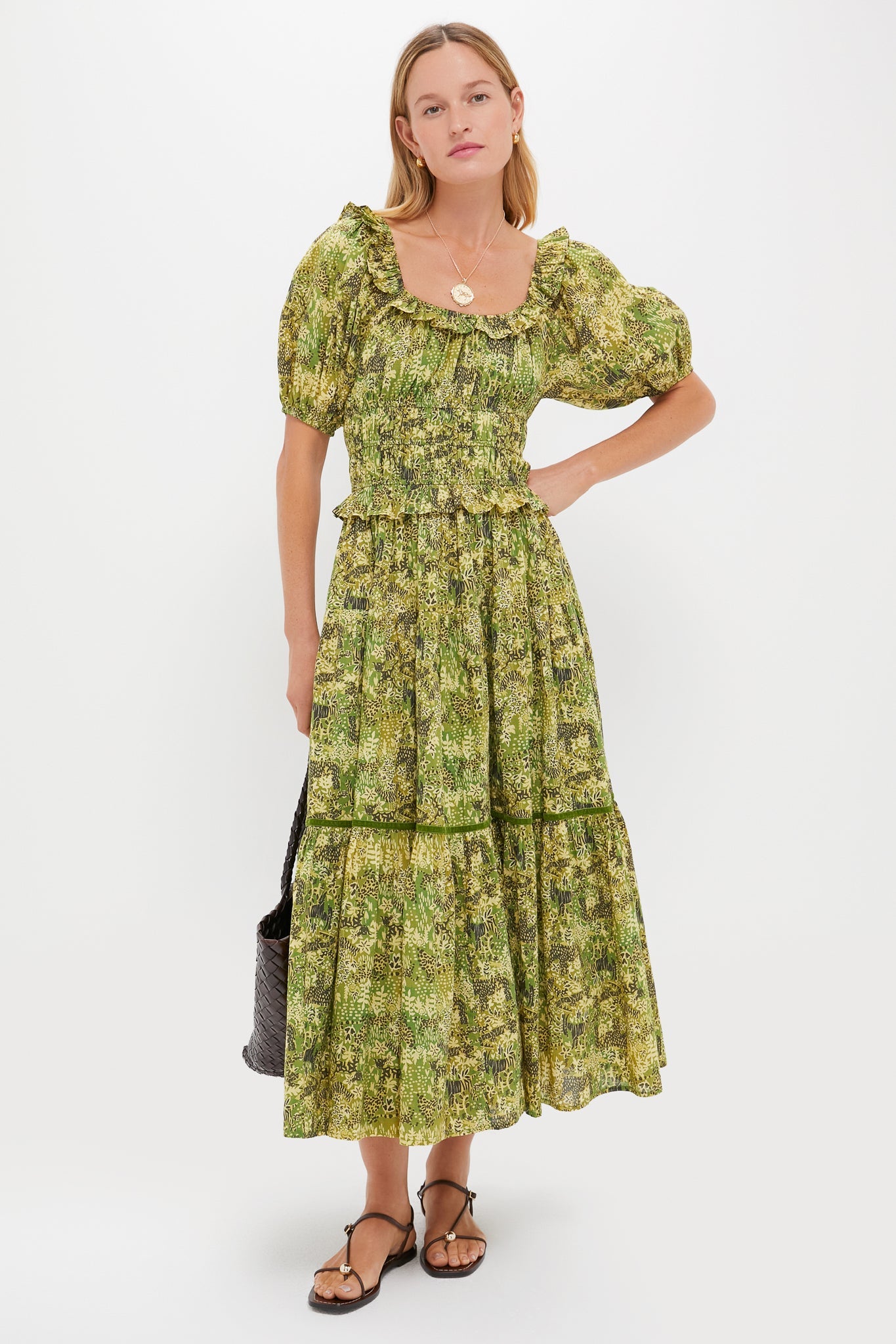 Green Tiger Percy Midi Dress