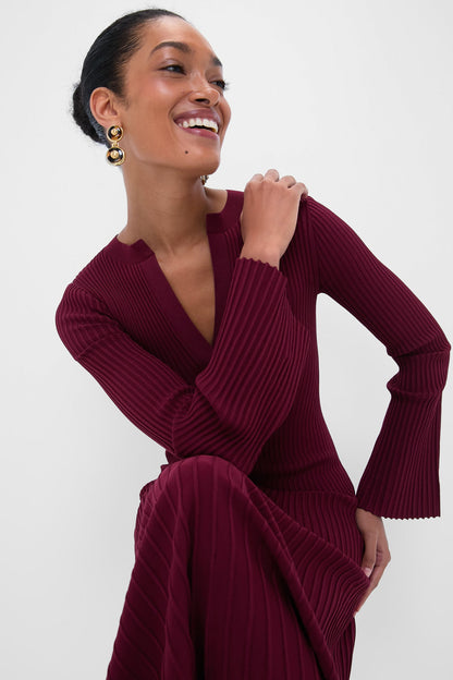 Cranberry Genna Long Sleeve Midi Dress