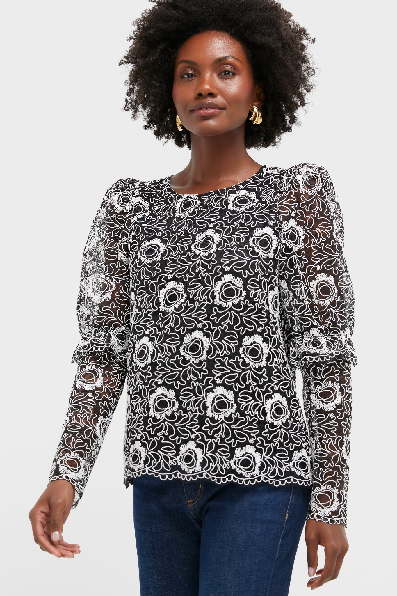 Black Lace Baldwin Blouse