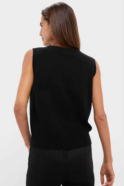 Black Cashmere Sleeveless Shell
