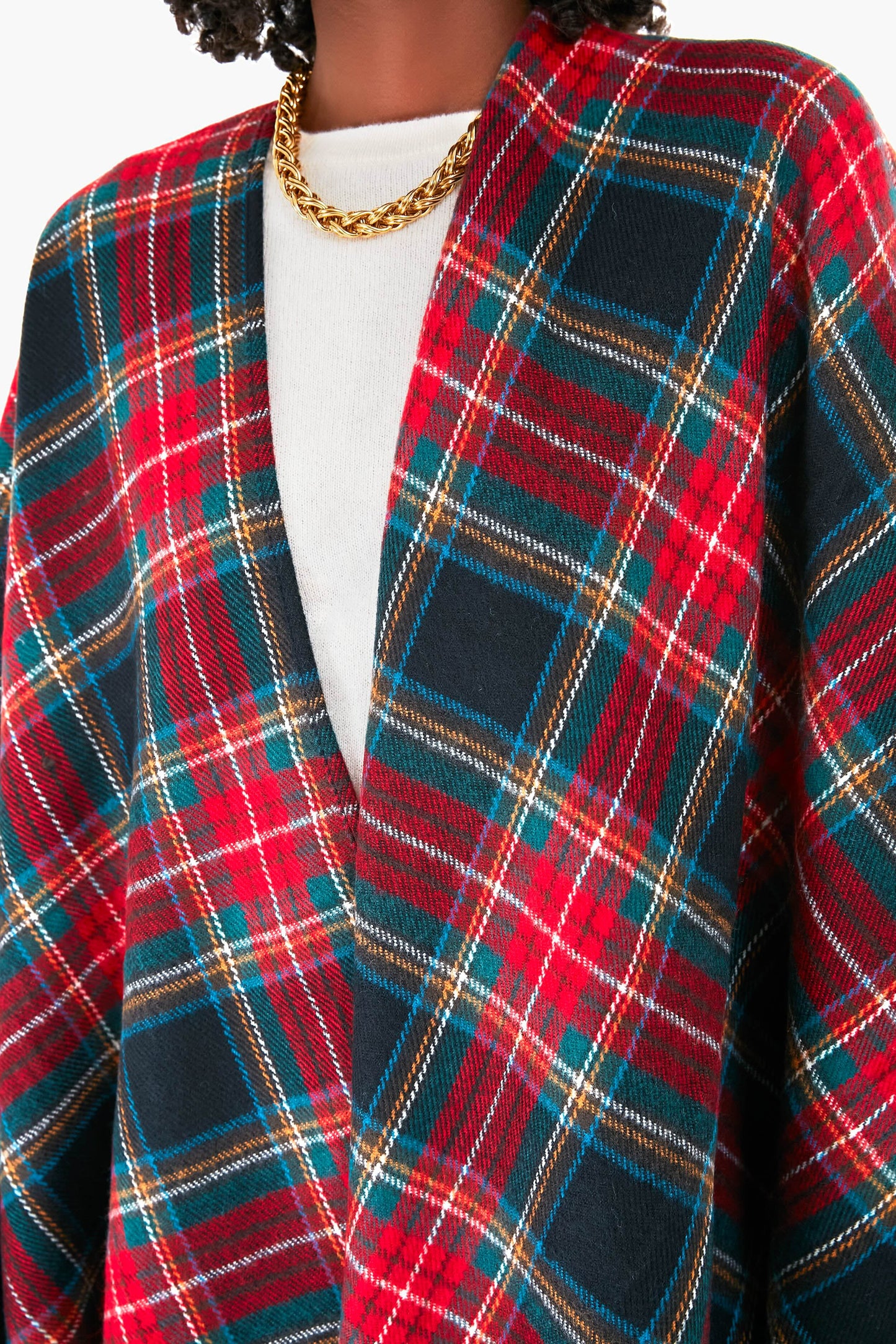 Exclusive Black Tartan Ruana Poncho