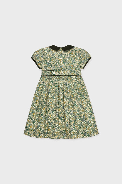 Bottle Green Floral Portia Girl Dress