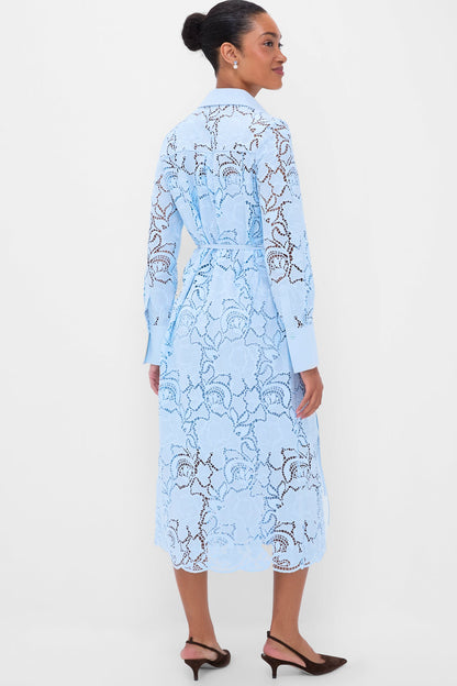 Dream Blue Long Sleeve Shirt Dress