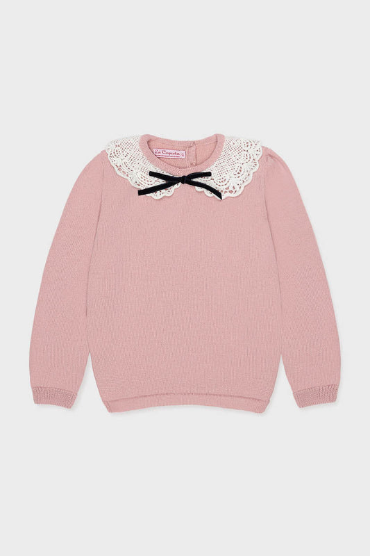 Dusty Pink Blanca Merino Wool Girl Jumper